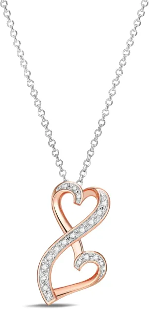 0.1 Ct Diamond Pendant Necklace for Women, 18K Gold Plated 925 Sterling Silver Butterfly, Lotus Flower, Heart or Star Diamond Necklace, April Birthstone Jewelry Gifts, 18" 2" Extender