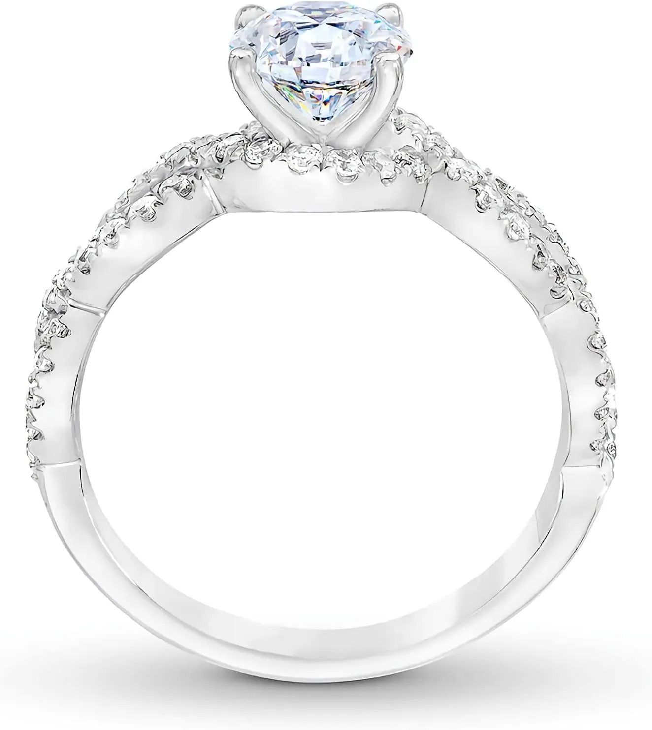 1-1/2 Carat (ctw) Bridal Set Moissanite engagement rings for women Platinum Plated Silver ring Moissanite rings