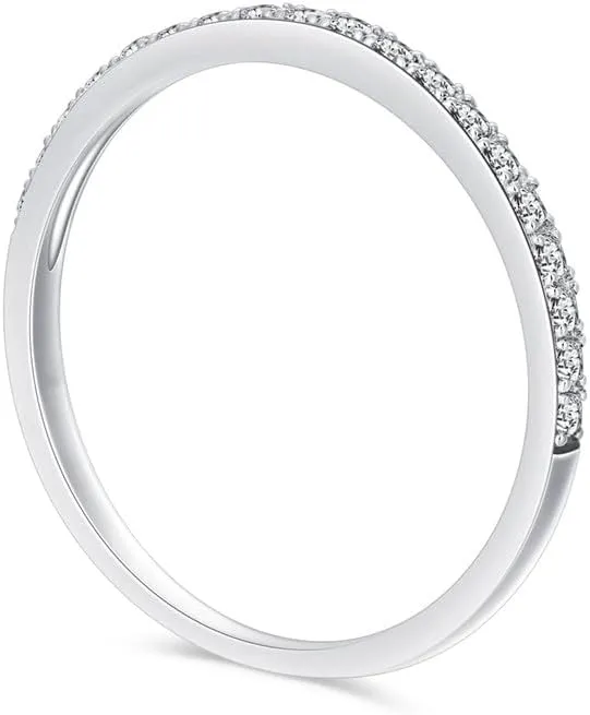 1-1/2 Carat (ctw) Moissanite Engagement Rings for Women Platinum Plated Silver Ring Moissanite Rings Set
