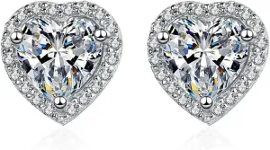 1 Carat Moissanite Stud Earrings 14K Gold Plated S925 Sterling Silver Halo Moissanite Diamond Earrings Stud 1ct D Color VVS1 Clarity Round Moissanite Halo Studs for Women Men