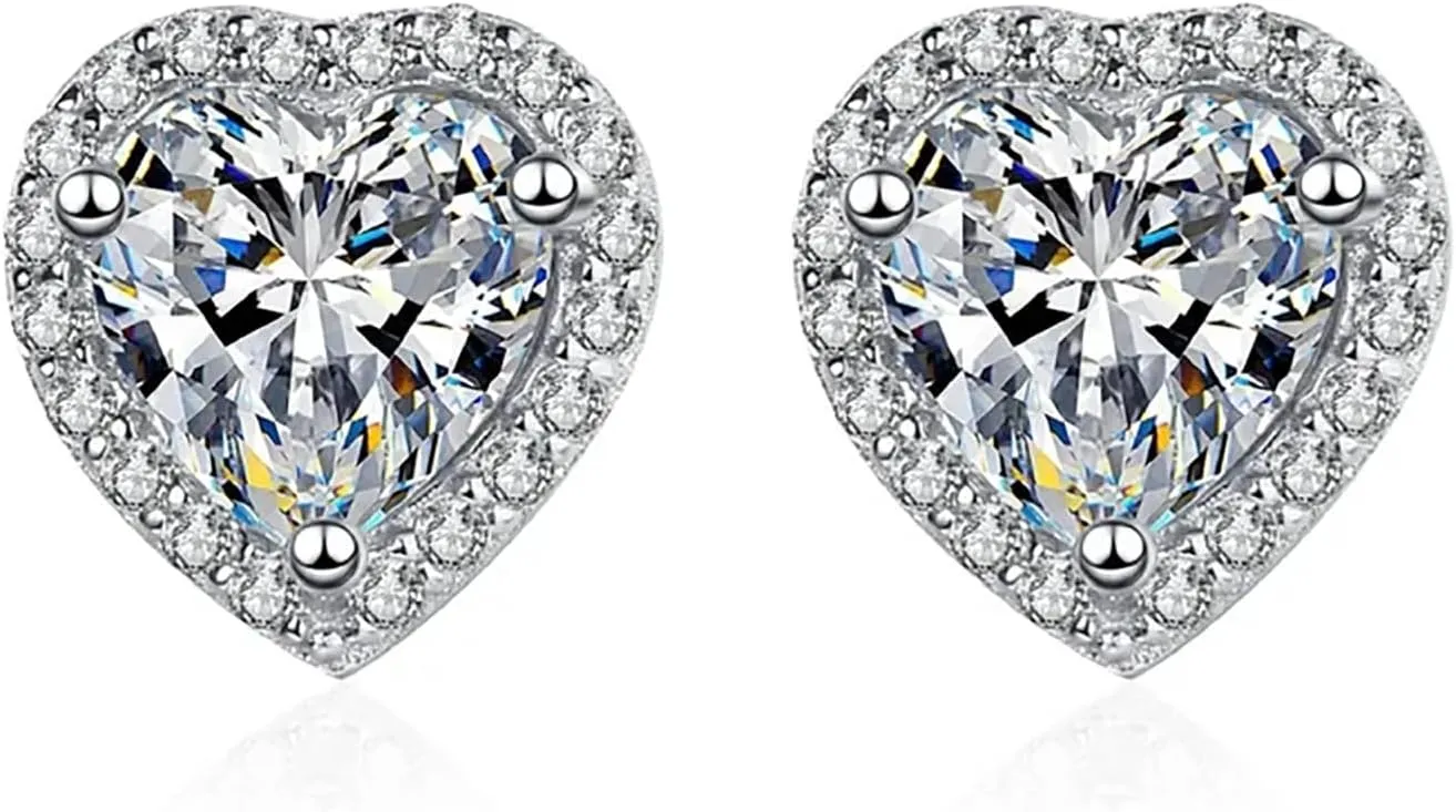 1 Carat Moissanite Stud Earrings 14K Gold Plated S925 Sterling Silver Halo Moissanite Diamond Earrings Stud 1ct D Color VVS1 Clarity Round Moissanite Halo Studs for Women Men