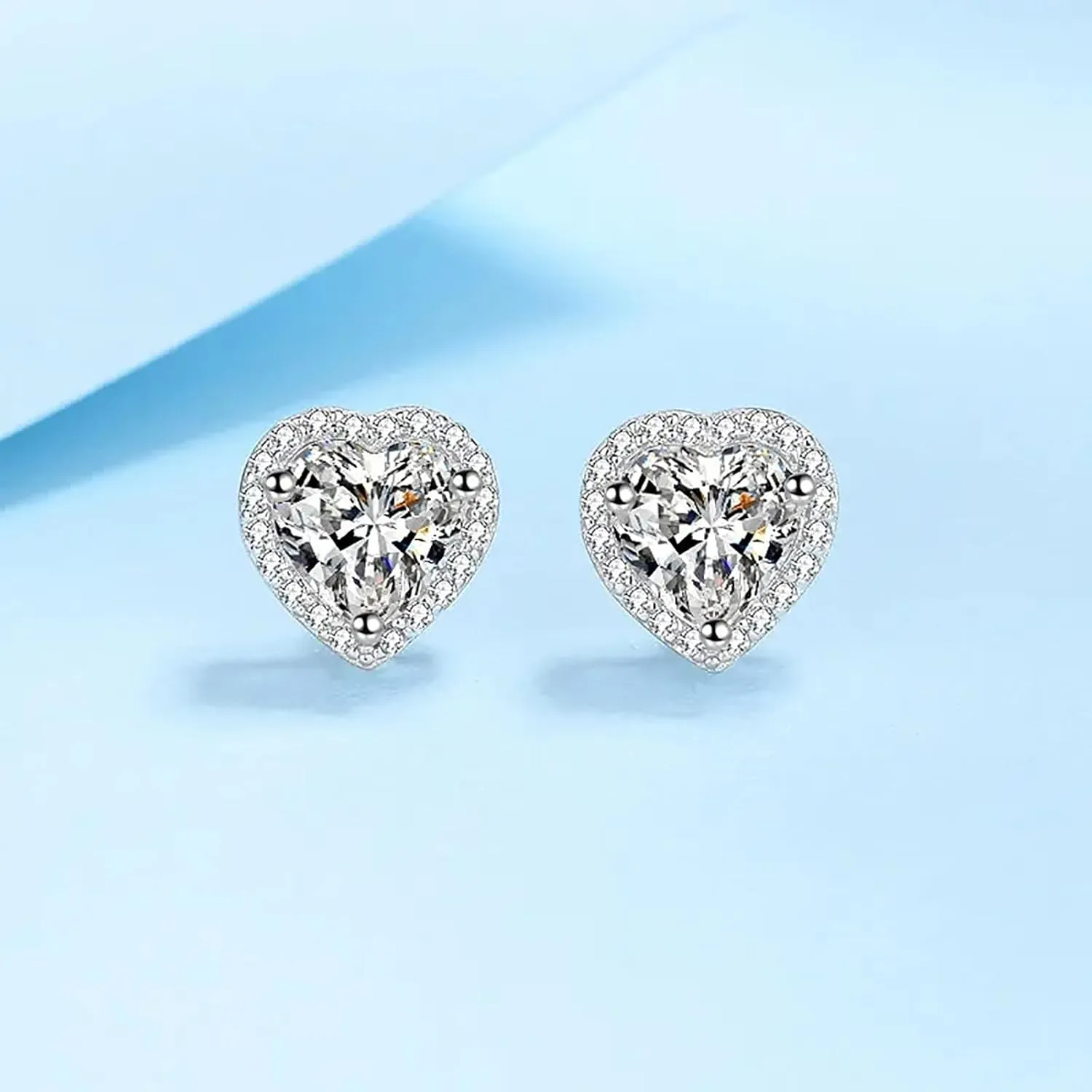 1 Carat Moissanite Stud Earrings 14K Gold Plated S925 Sterling Silver Halo Moissanite Diamond Earrings Stud 1ct D Color VVS1 Clarity Round Moissanite Halo Studs for Women Men