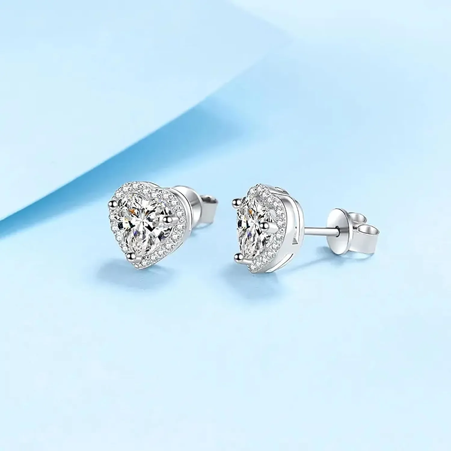 1 Carat Moissanite Stud Earrings 14K Gold Plated S925 Sterling Silver Halo Moissanite Diamond Earrings Stud 1ct D Color VVS1 Clarity Round Moissanite Halo Studs for Women Men