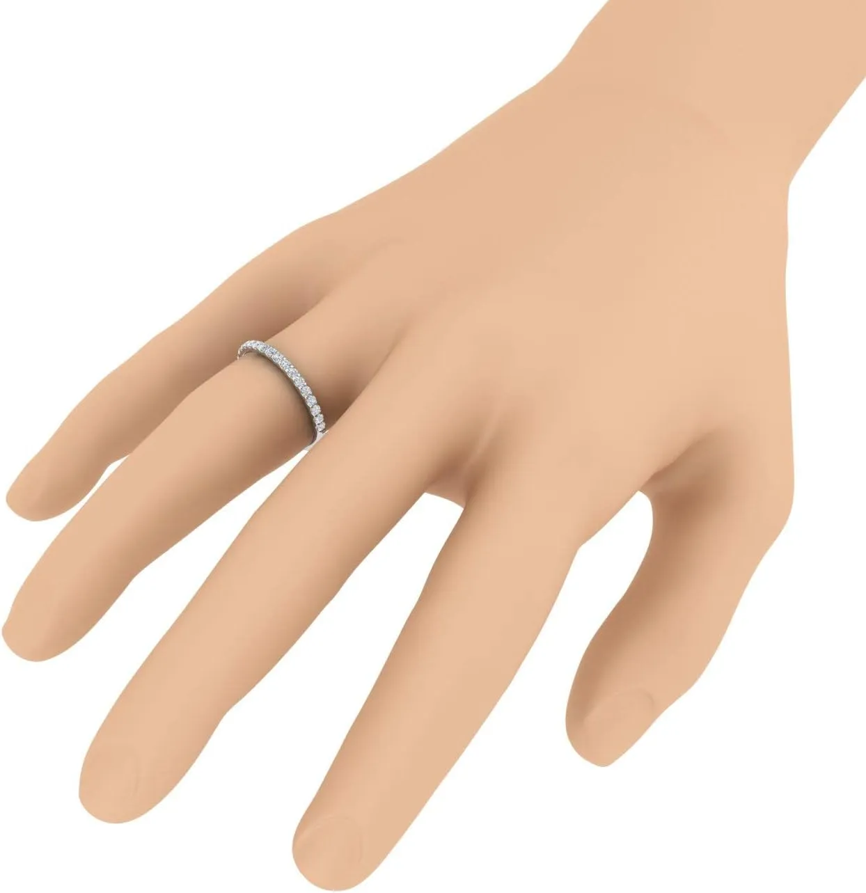 1/4 Carat Diamond Womens Wedding Band in 14K Gold (I1-I2 Clarity)