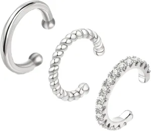 14K Gold Cuff Earrings Cartilage Earrings for Women Ear Cuffs for Women Non Piercing Cuff Earrings Cubic Zirconia Huggie Hoop Earring Gold Jewelry Set