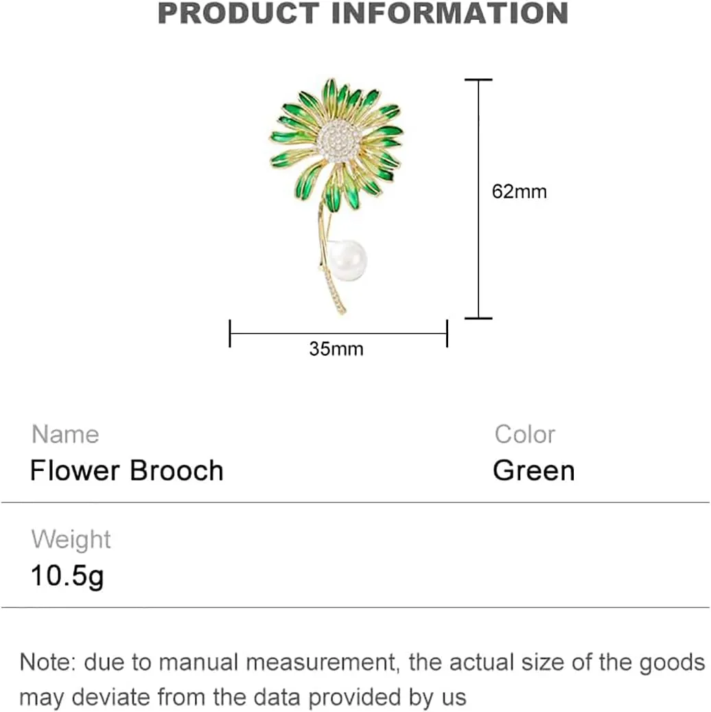 14K Gold Flower Brooch, Craft Luxury Sunflower Gold Pin for Chic Spring and Summer Outfits, Women's Brooches & Pins