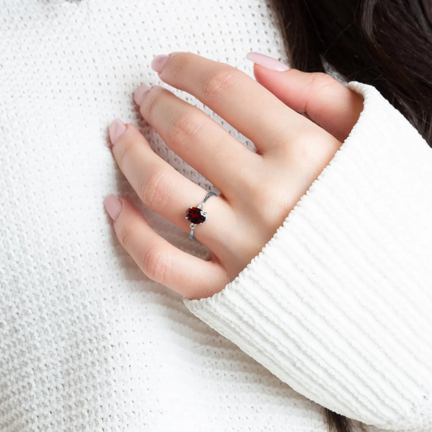 14K Gold Genuine Oval Gemstone Diamond Ring Available In Yellow/Rose/White with Multiple RingSize