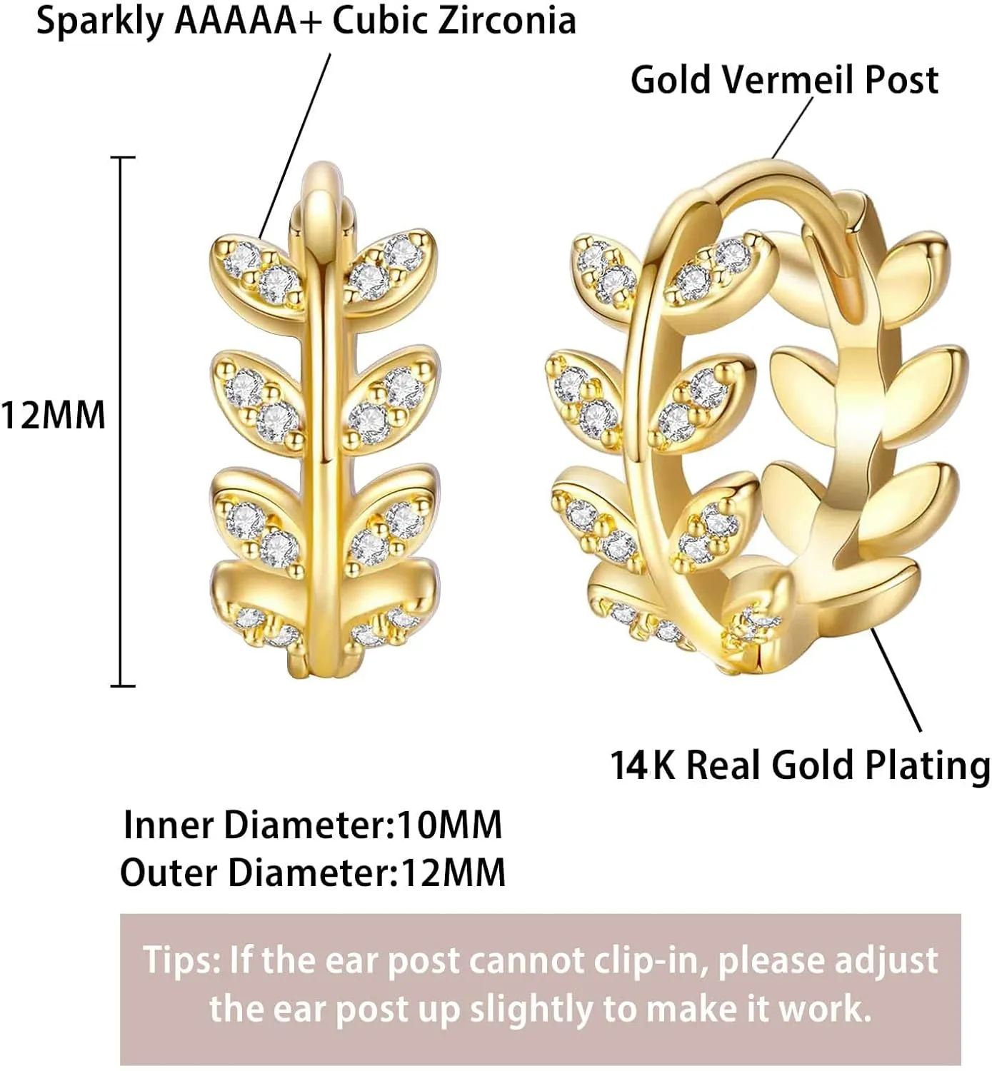 14K Gold Huggie Earrings for Women Silver Huggie Hoop Earrings Cubic Zirconia Huggie Earrings Stud Earrings Lightweight Dainty Hypoallergenic Earrings Jewelry Gifts