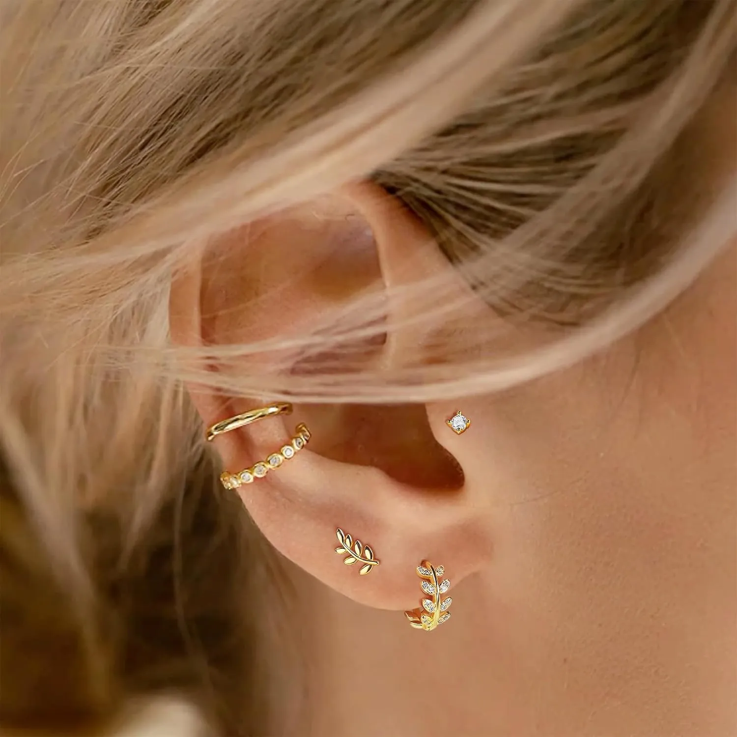 14K Gold Huggie Earrings for Women Silver Huggie Hoop Earrings Cubic Zirconia Huggie Earrings Stud Earrings Lightweight Dainty Hypoallergenic Earrings Jewelry Gifts