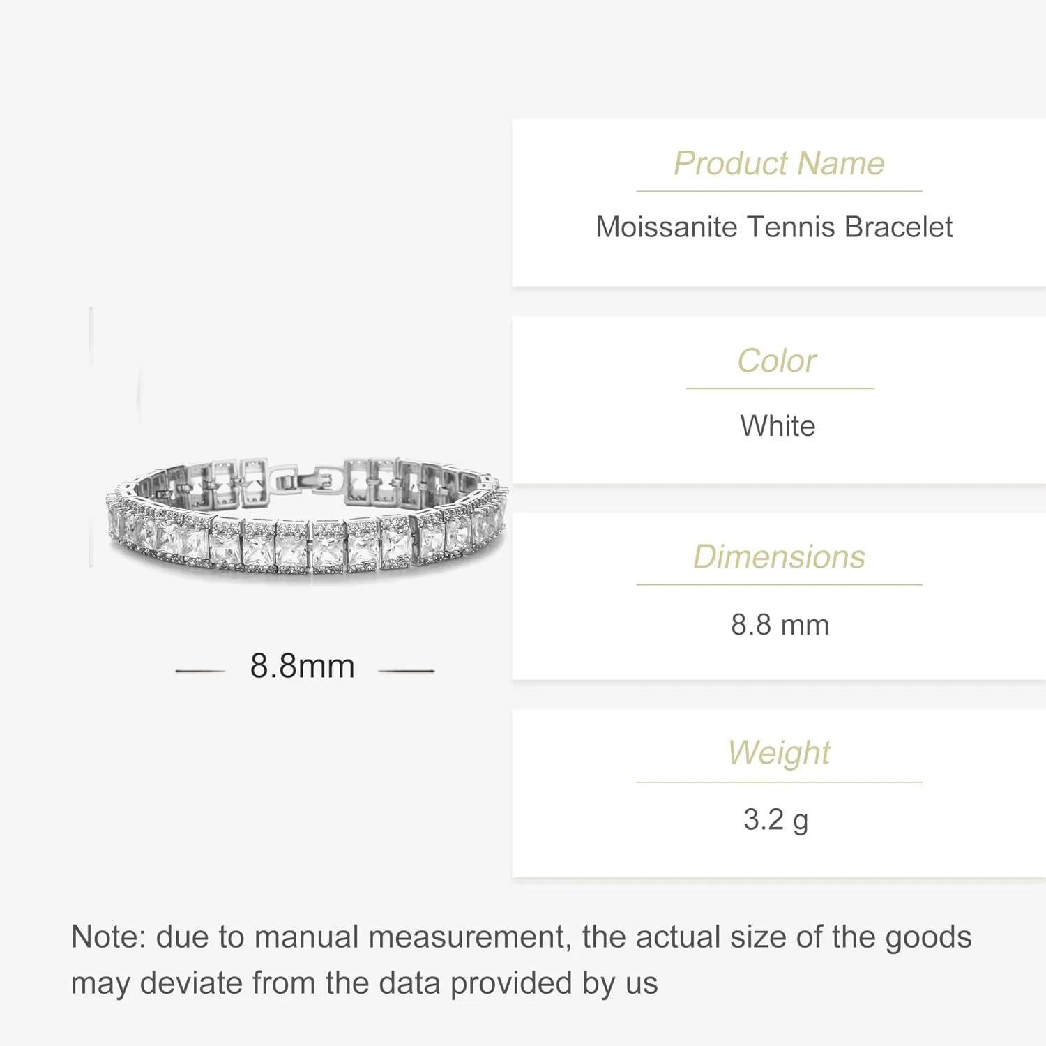 14K Gold Tennis Bracelet with Multicolor Moissanite, Women's Moissanite Tennis Bracelet, Distinctive Present