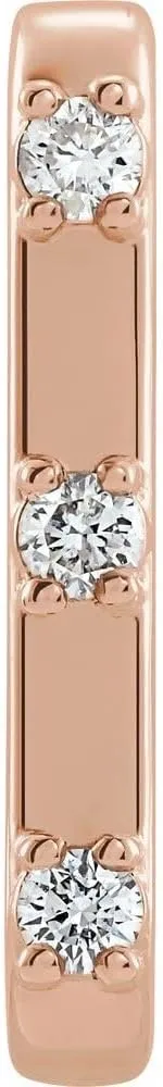 14k Rose Gold Diamond Single Cuff Climber Earring Fine Jewelry For Women Gifts For Her (Only One Earring Piece Sold, Not the Pair, 1/10 cttw, G-H, I1)