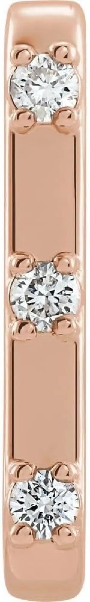 14k Rose Gold Diamond Single Cuff Climber Earring Fine Jewelry For Women Gifts For Her (Only One Earring Piece Sold, Not the Pair, 1/10 cttw, G-H, I1)