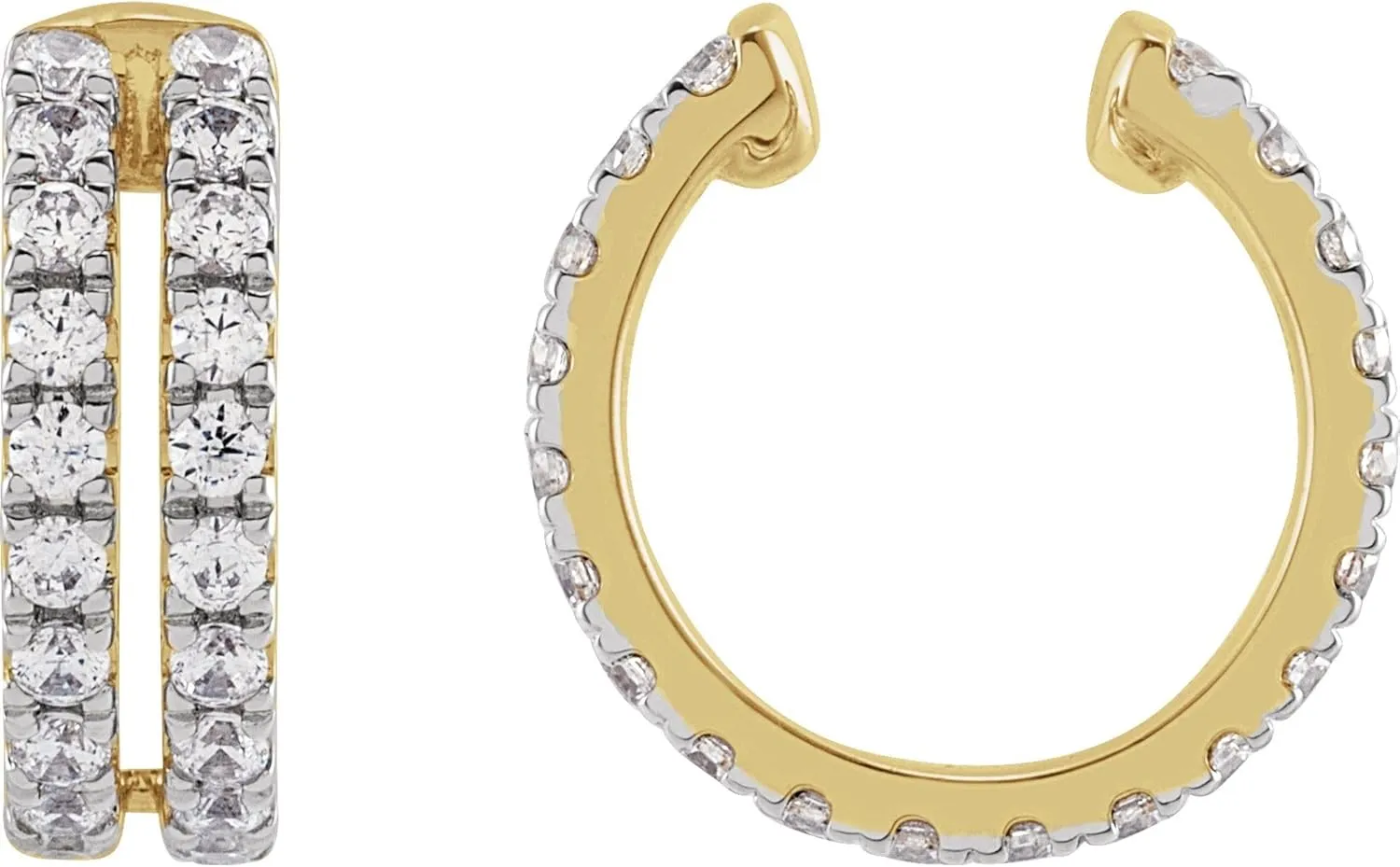 14k Yellow Gold 1/2 CTW Lab-Grown Diamond Ear Cuff Stunning