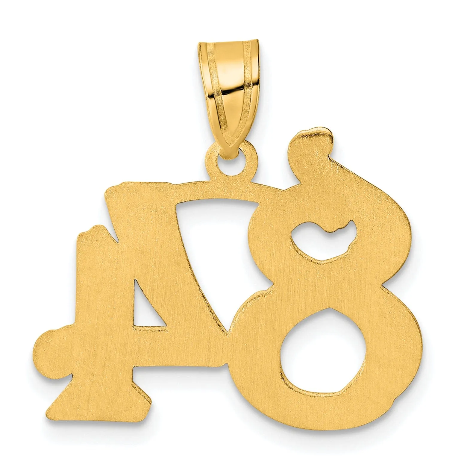 14k Yellow Gold Polished Etched Finish Number 84 Charm Pendant