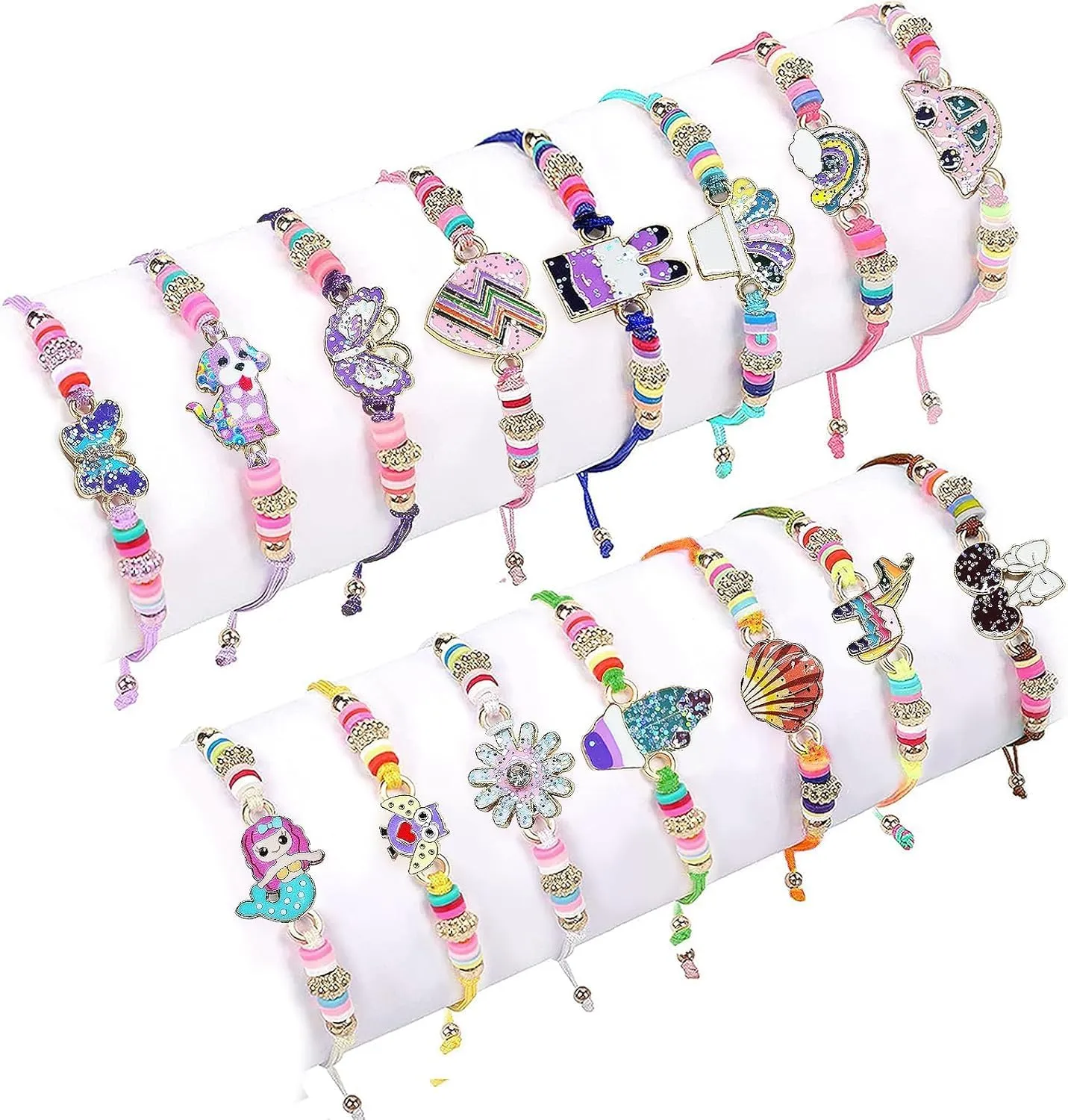 15 PCS Braided Bead Bracelets Set for Women, Elastic Friendship Bracelet for good friend