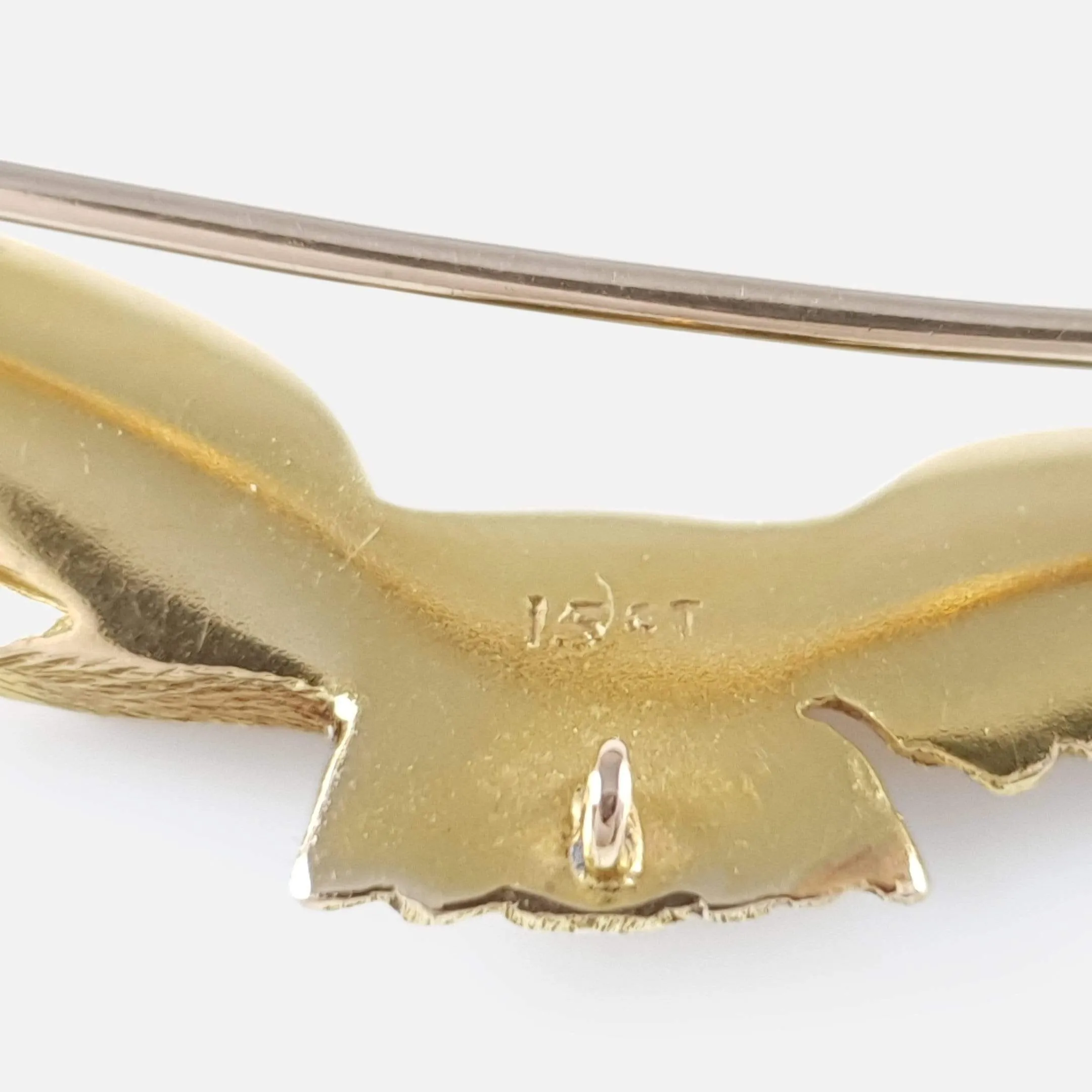 15ct Yellow Gold Eagle Brooch