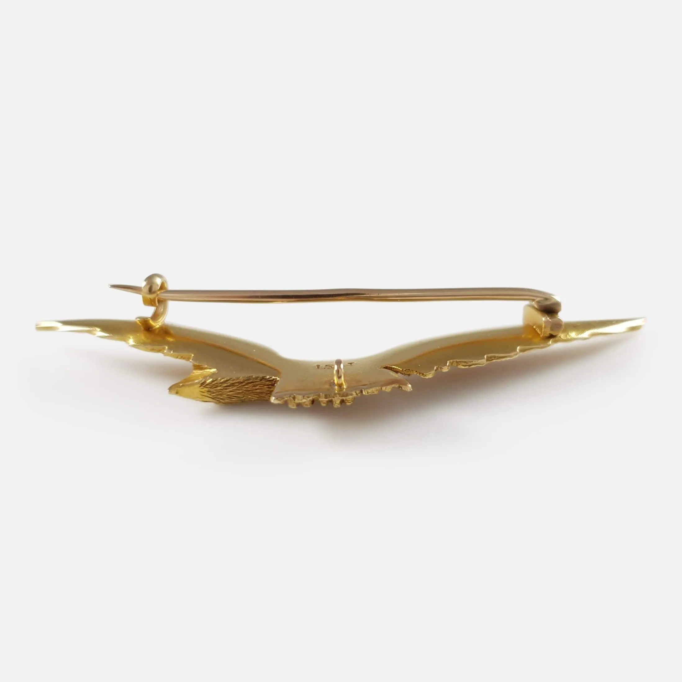 15ct Yellow Gold Eagle Brooch