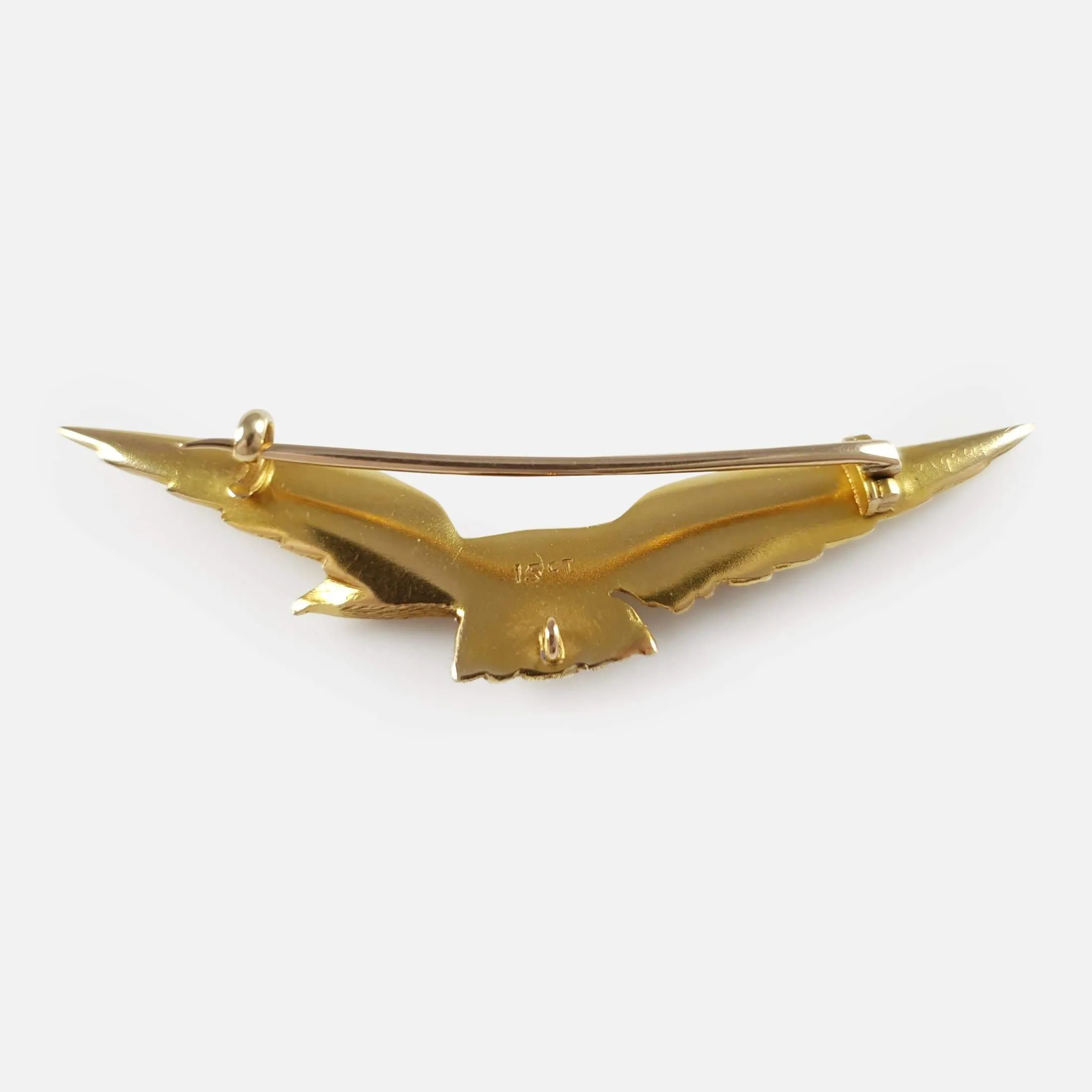 15ct Yellow Gold Eagle Brooch