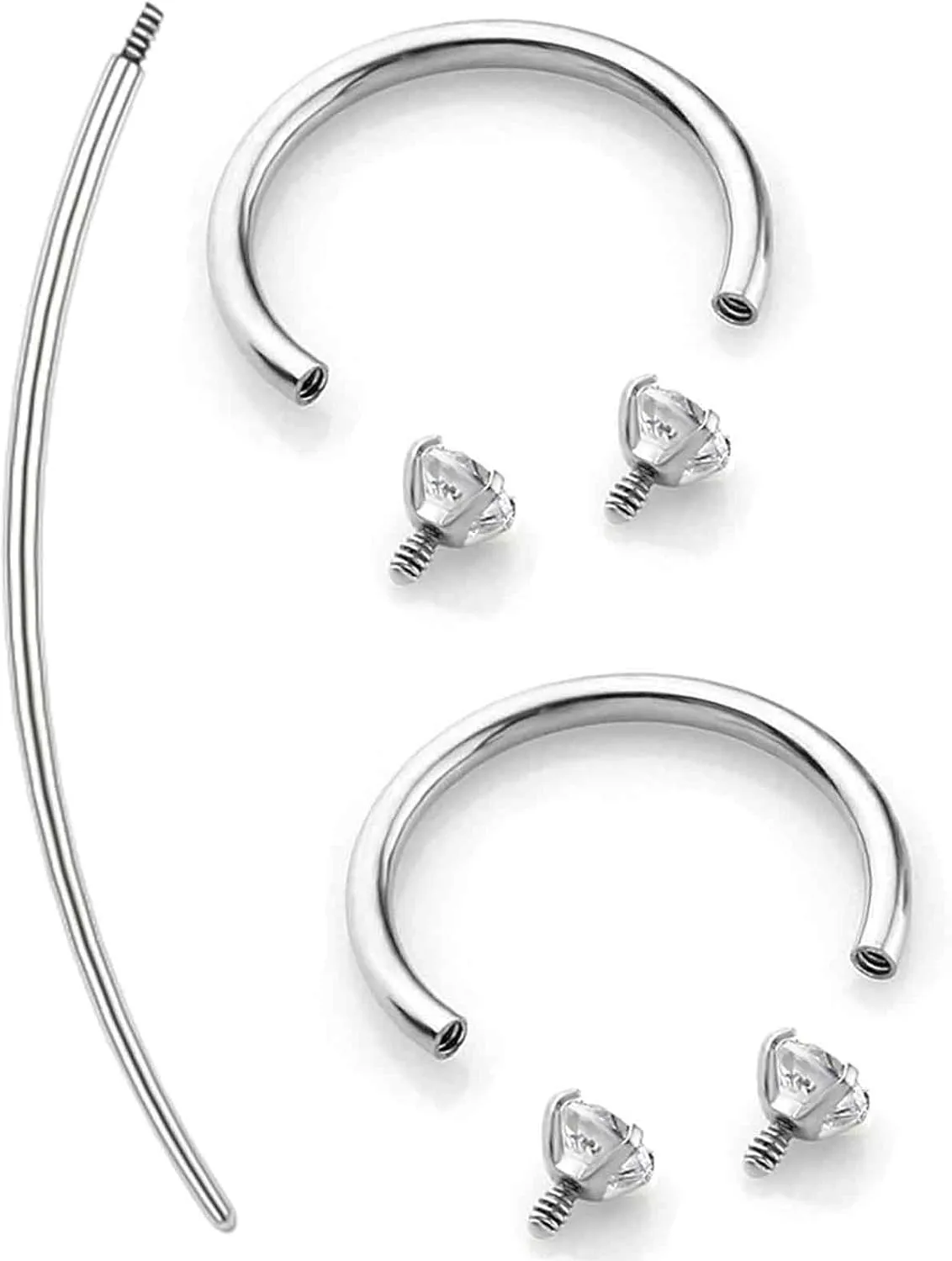16G Surgical Steel Internal Thread Horseshoe Septum Nose Ring Piercing Jewelry Circular Barbell Helix Snug Tragus Rook Daith Cartilage Earring Lip Ring for Women Men 6mm 8mm 10mm 12mm