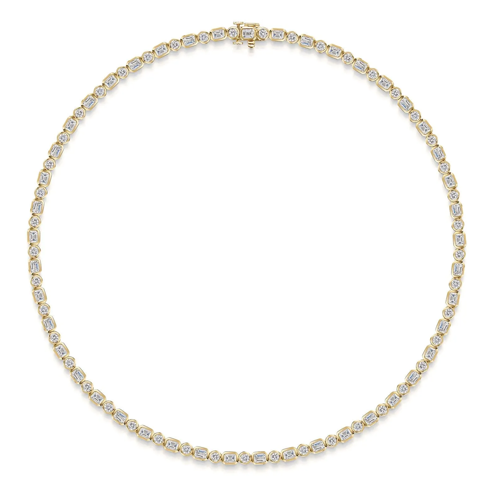 18ct Yellow Gold Emerald & Brilliant-Cut Diamond Necklace 12.94ct