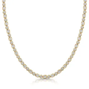 18ct Yellow Gold Emerald & Brilliant-Cut Diamond Necklace 12.94ct