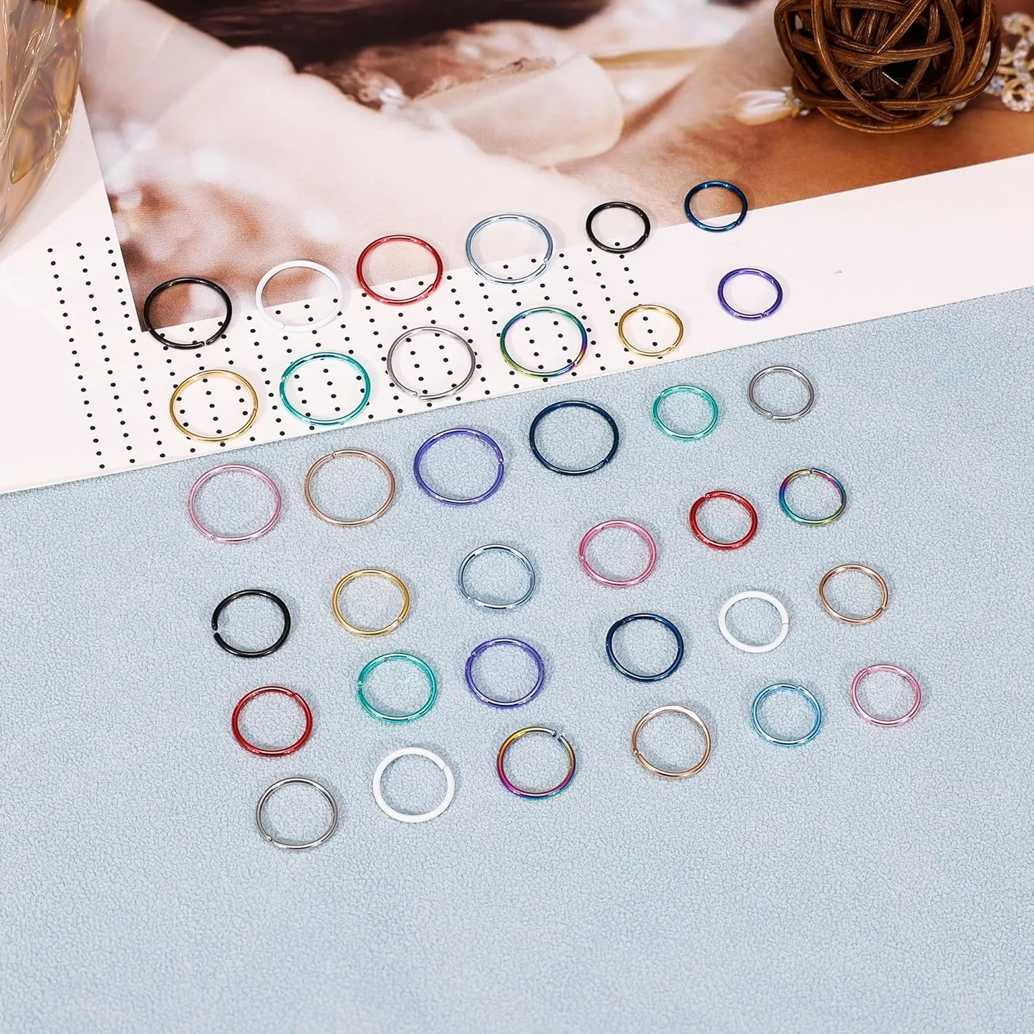 18G 20G 22G Stainless Steel Nose Rings Hoops for Women Men Cartilage Helix Earring Hoops Lip Rings Nose Piercing Jewelry