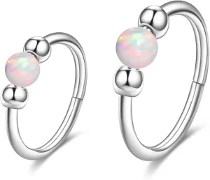 18G Opal Nose Rings, small earrings, Hypoallergenic 316L Surgical Steel Nose Piercing Jewelry for Men and Women