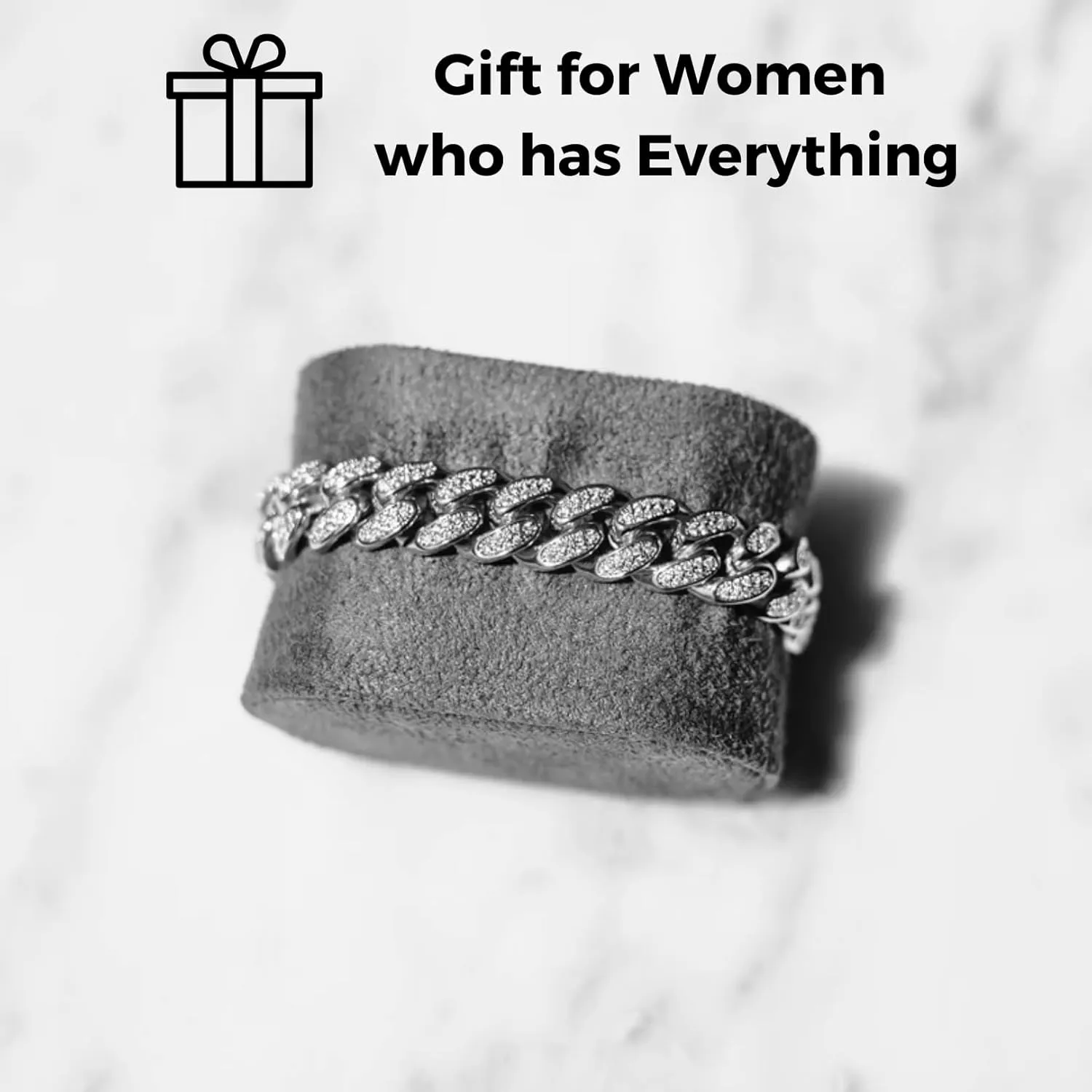 18k Real Gold/Platinum Plated Cuban Tennis Bracelet for Women,Round Diamonds Prong Set,with Golden Message Card,Birthday Thanksgiving Christmas Gift for Her