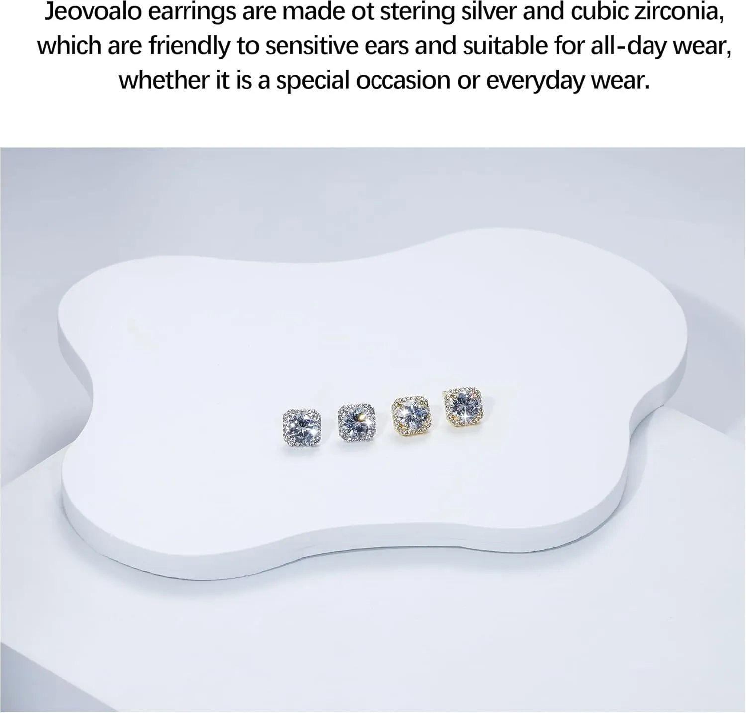 18K Sterling Silver Plated Column Cubic Zircon Drop Dangle Earrings for Women Hypoallergenic Statement Earrings Gifts for Women Mom