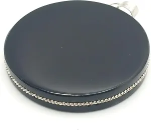 1.9 Obsidian Round Pendant Necklace scrying, Disk, Polished, Black Round Mirror, Handmade, 1.9 in diameter