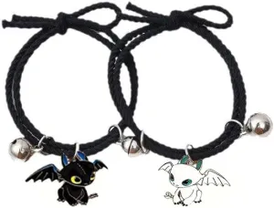 2 PCS Matching Yin Yang Bracelet Elastic Rope Band Dargon Charm Friendship bracelets Sets for Couple