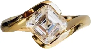 2.5 Ct Moissanite Ring Asscher Cut Moissanite Diamond Engagement Ring 18k Gold Diamond Promise Gift Wedding Proposal Gift BY SHIVJEWELCRAFTS