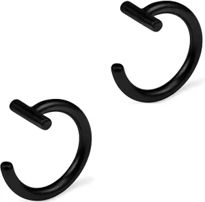 2PCS Silvery 18G 1.0mm Titanium Steel Surgical Steel Septum Piercing Stainless Steel Horseshoe Septum Nose Rings C-shaped Nose Lip Piercing Septum Jewelry for Women 8mm