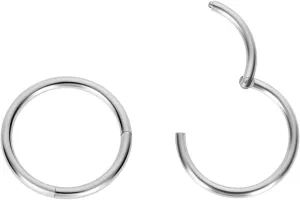 2pcs/4pcs Grade 23 Titanium Body Piercing Rings 20G/18G/16G 6mm/7mm/8mm/9mm/10mm/11mm/12mm/14mm ASTM F136 Titanium Septum Rings Helix Cartilage Tragus Nose Ear Lip Rings Piercing Jewelry for Women Men