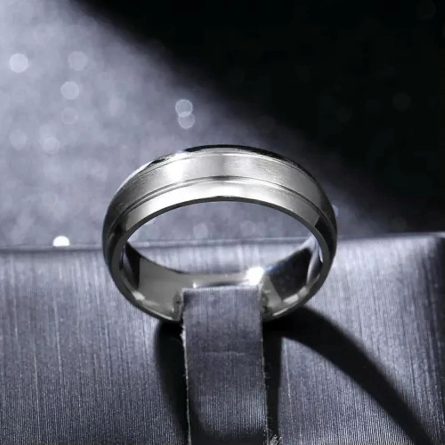 316L Stainless Steel Engagement CZ Band Silver Men Womens Couple Rings Size 5-13