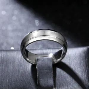 316L Stainless Steel Engagement CZ Band Silver Men Womens Couple Rings Size 5-13