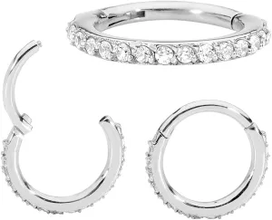 365 Sleepers 316L Surgical Steel Hypoallergenic 16G Gem Septum Jewelry Hinged Segment Ring Body Piercing Hoop Lip Rings Helix Cartilage Rook Sleeper Earrings 7mm  14mm