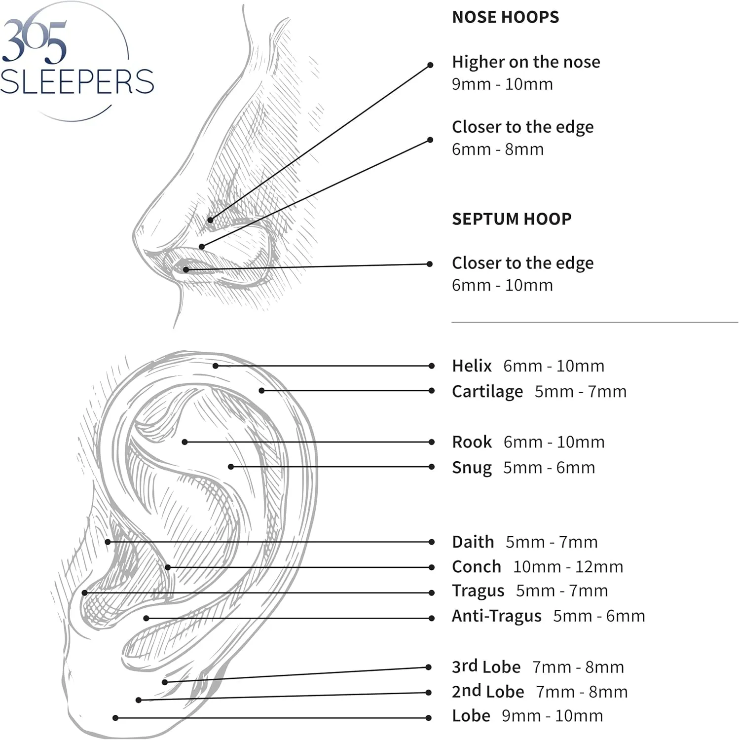 365 Sleepers 316L Surgical Steel Hypoallergenic 16G Gem Septum Jewelry Hinged Segment Ring Body Piercing Hoop Lip Rings Helix Cartilage Rook Sleeper Earrings 7mm  14mm