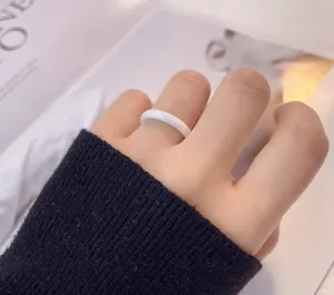 3mm 6mm 8mm Black/White Ceramic Rings for Men Women Comfort Fit Engagement Wedding Promise Band Ring Size 4-12