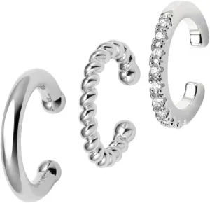 3PCS 14K Gold Plated Ear Cuff Earrings for Women Small CZ Ear Cuffs Non Piercing Cartilage Earrings Lightweight | Clip On Huggie Hoop for Her