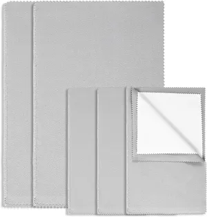 5 Pack Premium Jewelry Polishing Cloths 4-Layer Double-Sided for Gold, Silver, Platinum, Diamonds & Coins | Streak-Free Shine | Reusable Jewelry Cleaner Cloth for Delicate Metals