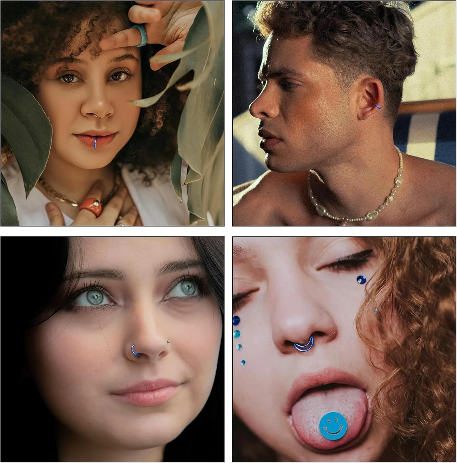 5Pcs G23 Titanium Nose Rings 16G/18G/20G Hinged Clicker Segment Nose Rings Hoop Lip Septum rings Multi-Color Tragus Cartilage Sleeper Earrings 6mm 7mm 8mm 9mm 10mm Hypoallergenic Nose Rings for Women Men