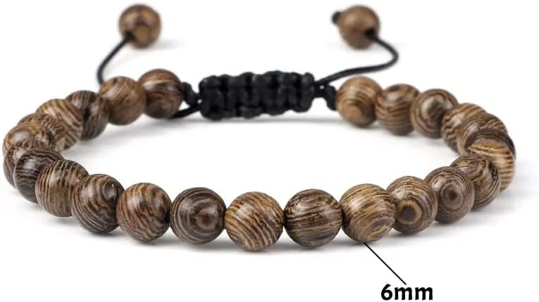 6/8/10/12mm Wooden Beads Bracelet Men Classic Handmade Meditation Prayer Buddha Braided Bracelets Yoga Jewelry for Women AE5BA (6mm)