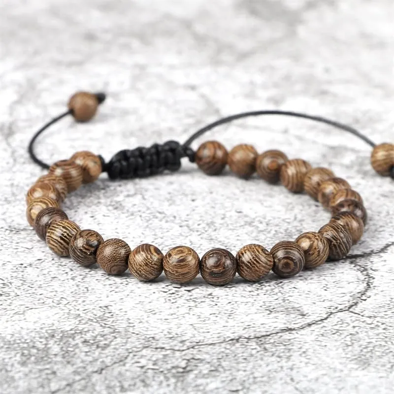 6/8/10/12mm Wooden Beads Bracelet Men Classic Handmade Meditation Prayer Buddha Braided Bracelets Yoga Jewelry for Women AE5BA (6mm)