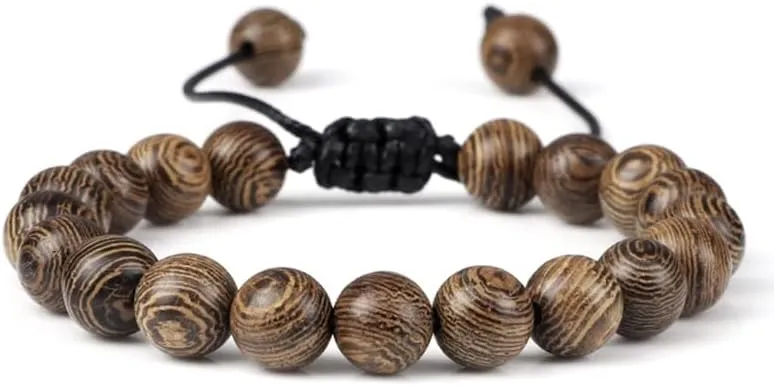 6/8/10/12mm Wooden Beads Bracelet Men Classic Handmade Meditation Prayer Buddha Braided Bracelets Yoga Jewelry for Women AE5BA (6mm)