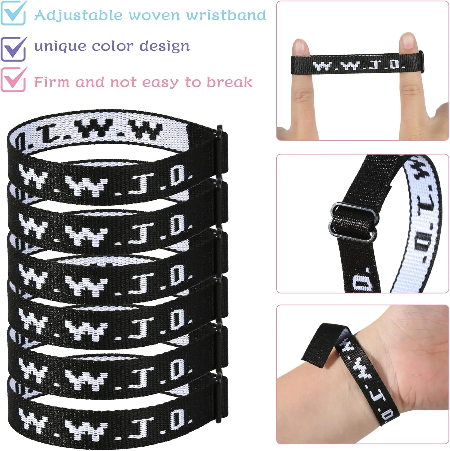 6PCS/12PCS WWJD Bracelet Pack for Women Men, Christian Gifts Wristbands, WWJD Bracelets - What Would Jesus Do Bracelet