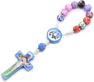 8mm Catholic Handmade Rose Prayer Beads Bracelets Crosses Prayer Beads Rosary Communion Gift Ladies Prayer Beads