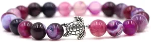 8mm Sea Turtles Beads Bracelet Natutal Stone Gemstone Bracelet Healing Crystal Bracelets Elastic Stretch Bracelet for Women Men