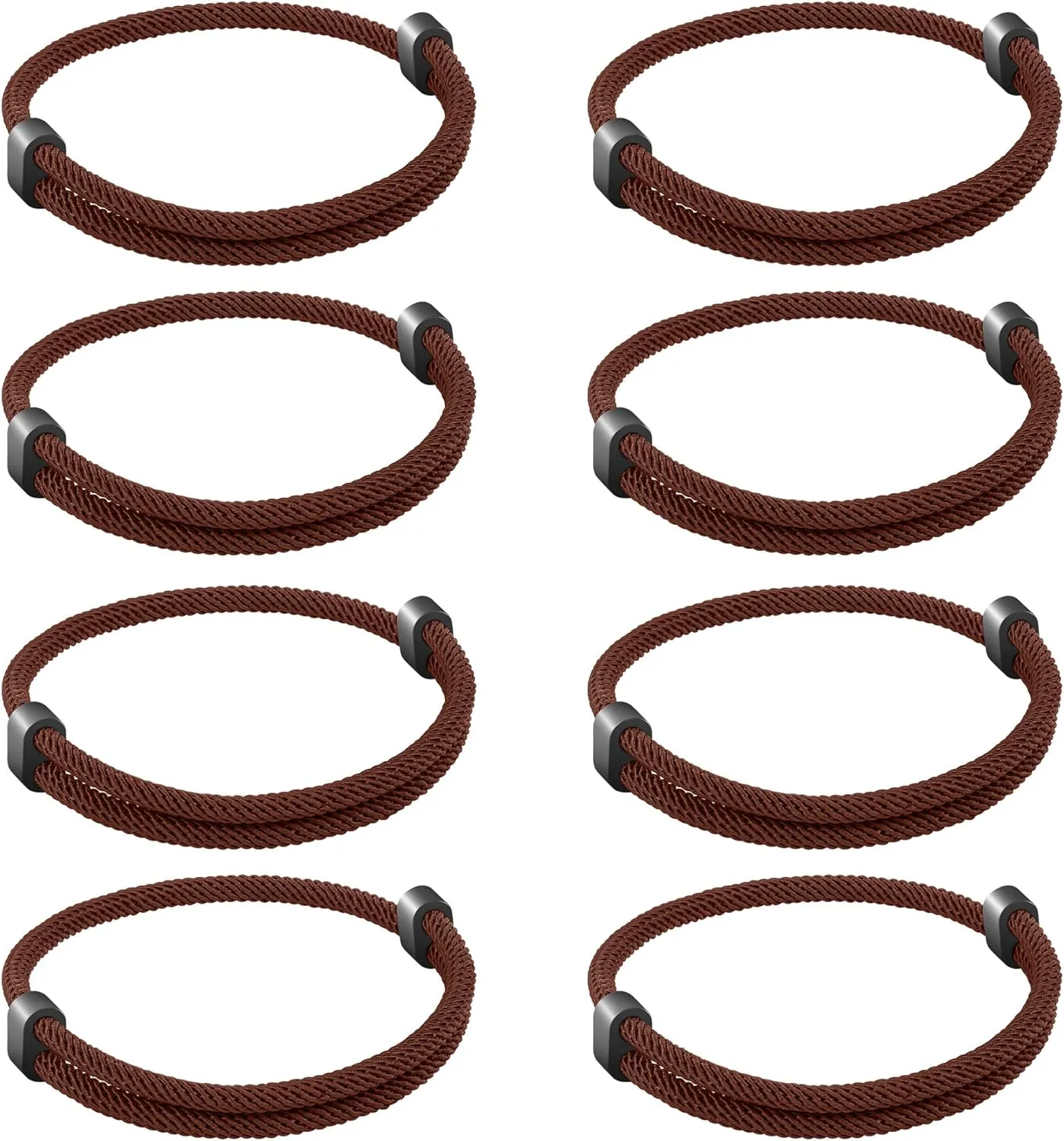 8PCS Braided Rope Cord Bracelet for Men Women, Nautical Beach Surf Bracelets Gifts Set for Sports, Handmade Woven String Bracelets with Adjustable Knot