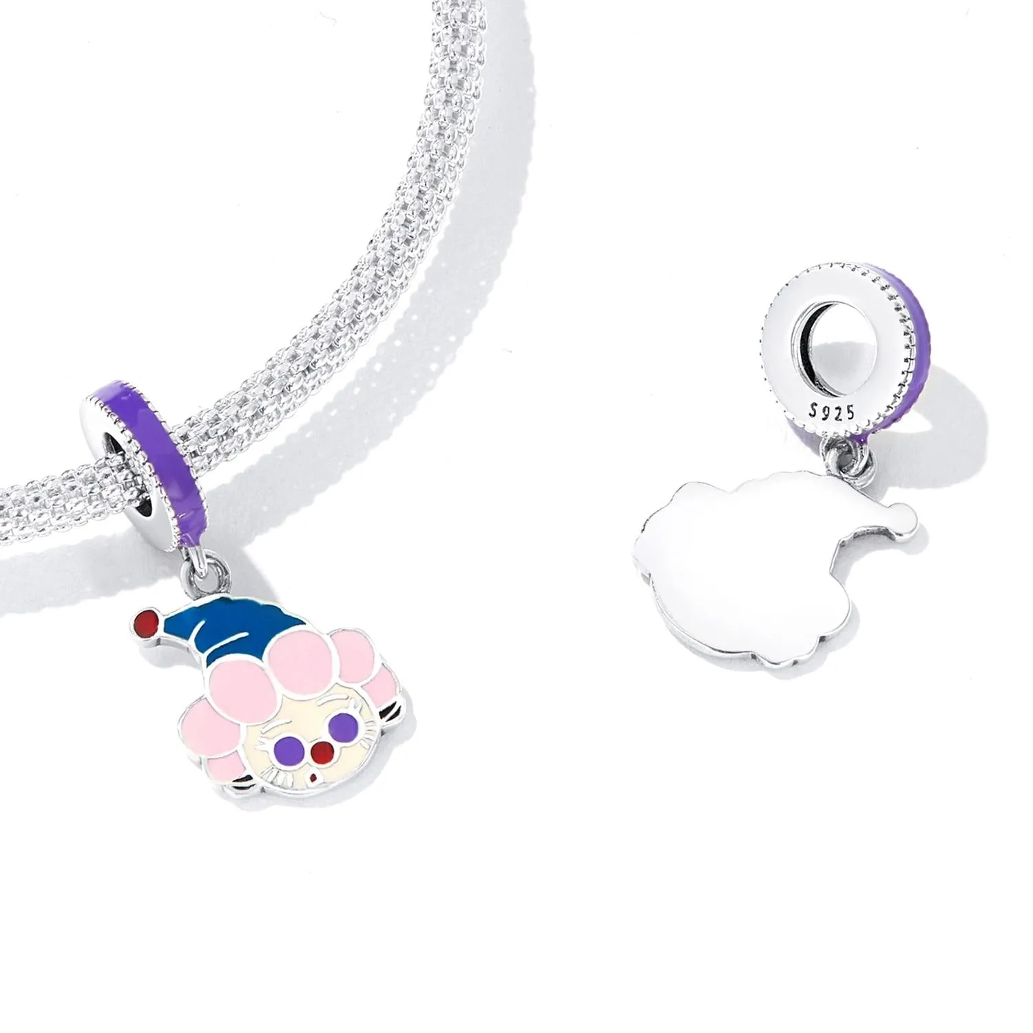 925 Sterling Silver Clown Pendant For Diy Bracelets & Necklaces